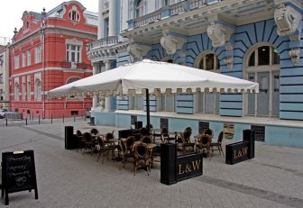 Зонт профессиональный телескопический 4х4 м Capri Dark