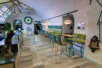 Стул барный с обивкой Scab Design Natural Zebra Pop венге, зеленый