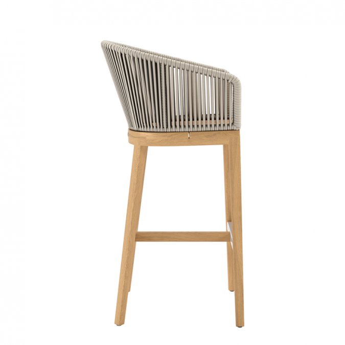 Кресло барное деревянное плетеное JANUS et Cie Heron натуральный, песочный