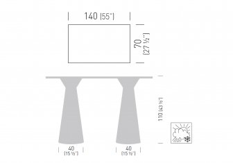 Стол ламинированный барный Roller Table