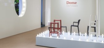 Табурет пластиковый полубарный PEDRALI Dome белый