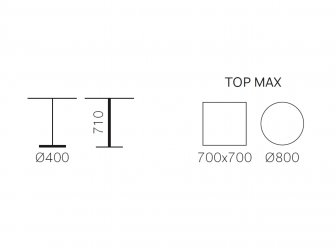 Стол пластиковый обеденный Ikon, черный, Ø790х710 мм