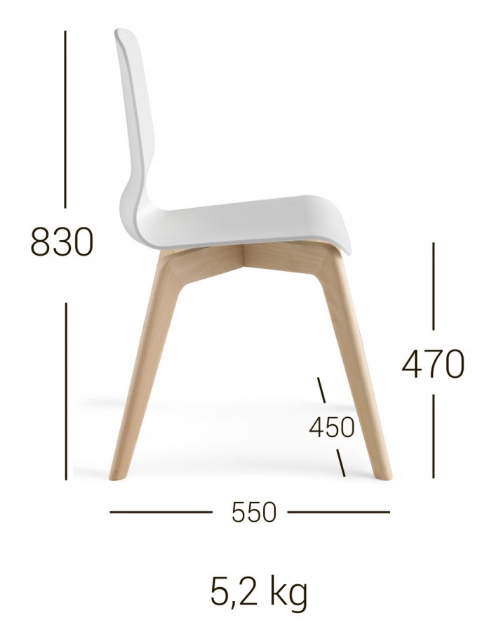 Стул пластиковый Glamour Wood Plastic