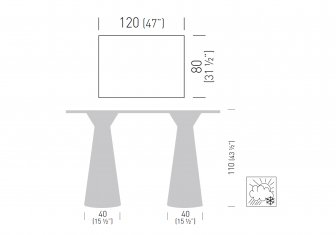 Стол ламинированный барный Roller Table