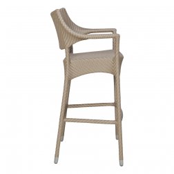 Кресло барное плетеное JANUS et Cie Amari палладиевый саржевый