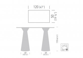 Стол ламинированный барный Roller Table