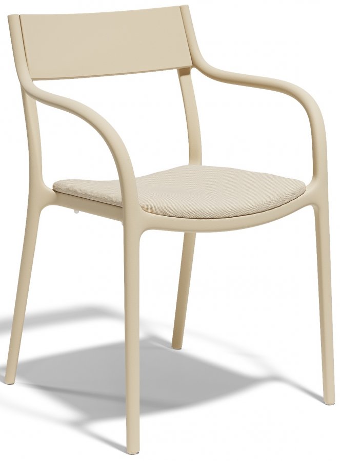 Кресло пластиковое с обивкой Vondom Madison Upholstered кремовый