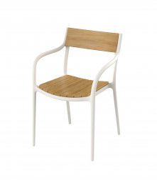 Кресло пластиковое Vondom Madison Wood белый, деревянный