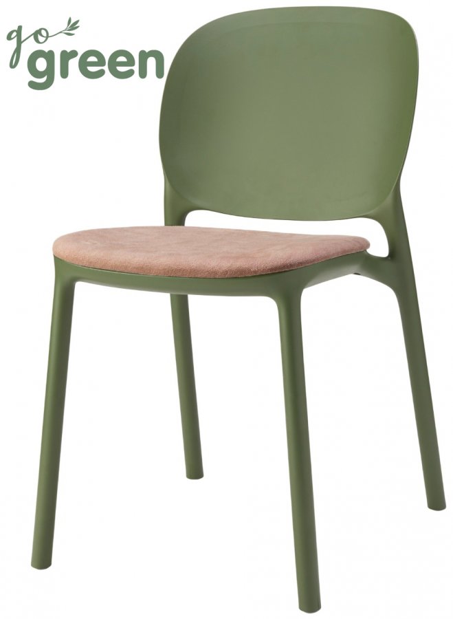 Стул пластиковый с обивкой Scab Design Hug оливковый