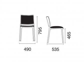 Стул пластиковый с обивкой Joy-S Soft Seat & Back