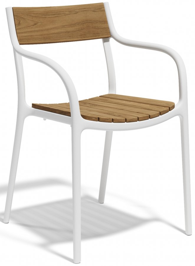 Кресло пластиковое Vondom Madison Wood белый, деревянный