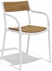 Кресло пластиковое Vondom Madison Wood белый, деревянный