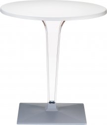 Стол пластиковый Ice, белый, Ø600х730 мм
