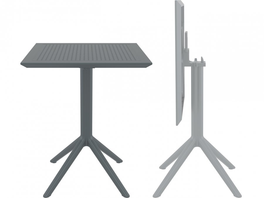 Стол пластиковый складной Sky Folding Table 60, темно-серый, 600х600х740 мм