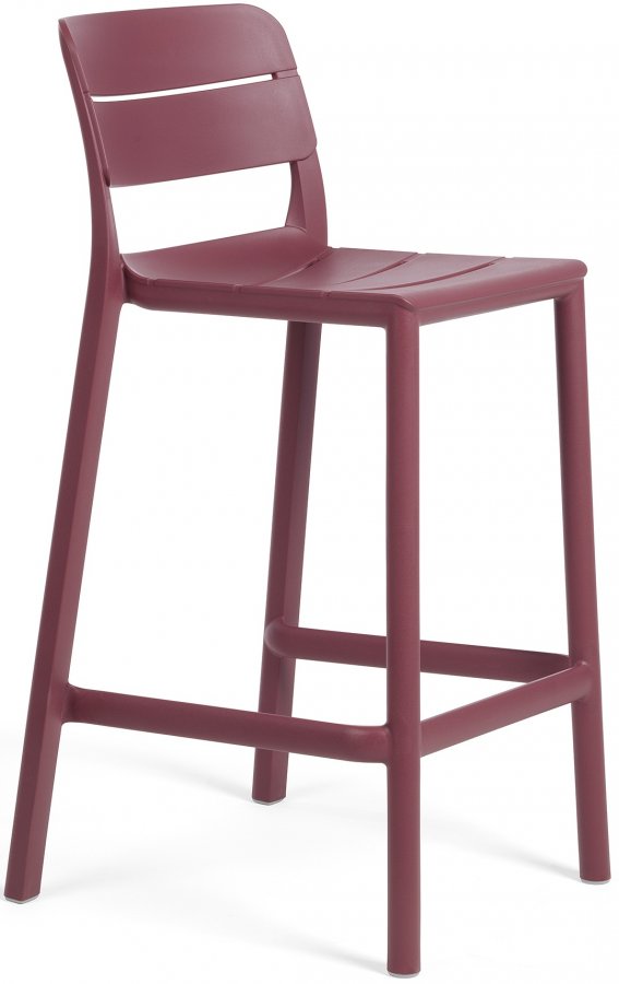 Стул пластиковый полубарный Cassia Stool Mini бургунди
