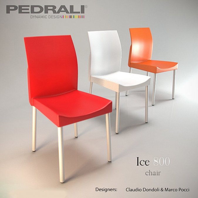 Стул пластиковый PEDRALI Ice красный