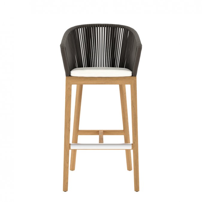 Кресло барное деревянное плетеное JANUS et Cie Heron натуральный, ореховый