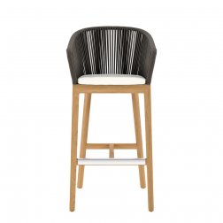 Кресло барное деревянное плетеное JANUS et Cie Heron натуральный, ореховый