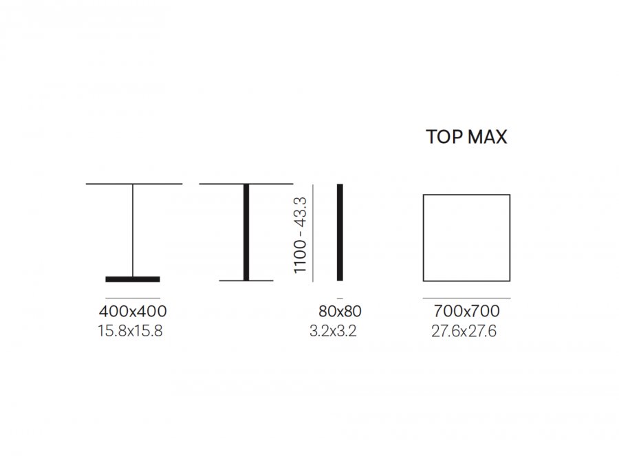 Подстолье металлическое барное Quadra