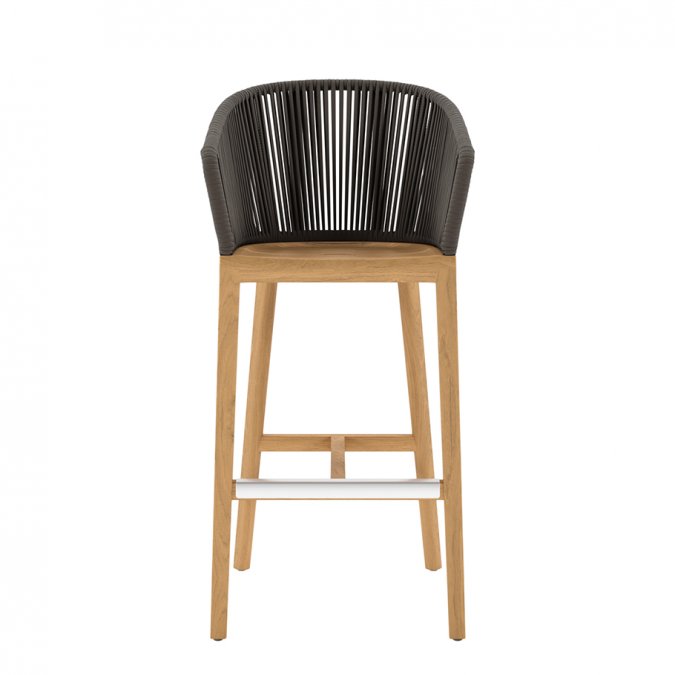 Кресло барное деревянное плетеное JANUS et Cie Heron натуральный, ореховый
