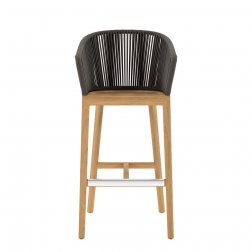 Кресло барное деревянное плетеное JANUS et Cie Heron натуральный, ореховый