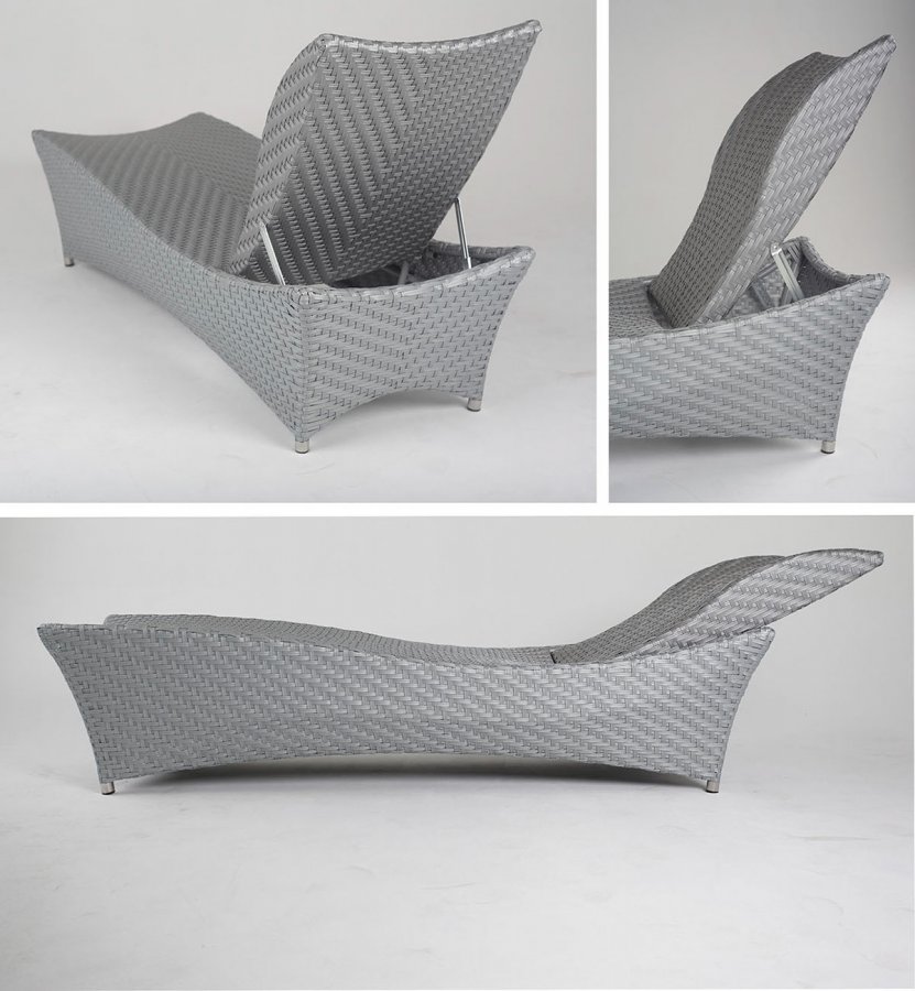 Шезлонг плетеный с матрасом Sun Lounger