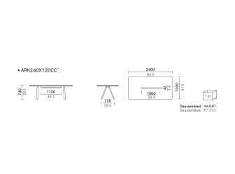 Стол с каналом для протяжки проводов Arki-Table CC Compact