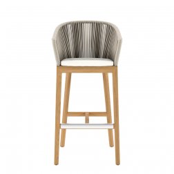 Кресло барное деревянное плетеное JANUS et Cie Heron натуральный, песочный
