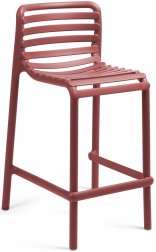 Стул пластиковый полубарный Doga Stool Mini марсала