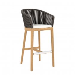 Кресло барное деревянное плетеное JANUS et Cie Heron натуральный, ореховый