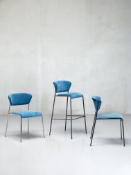 Стул полубарный с обивкой Scab Design Lisa антрацит, синий