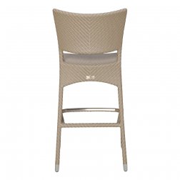 Стул барный плетеный JANUS et Cie Amari палладиевый саржевый