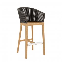 Кресло барное плетеное с подушкой JANUS et Cie Heron натуральный, ореховый