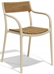 Кресло пластиковое Vondom Madison Wood кремовый, деревянный