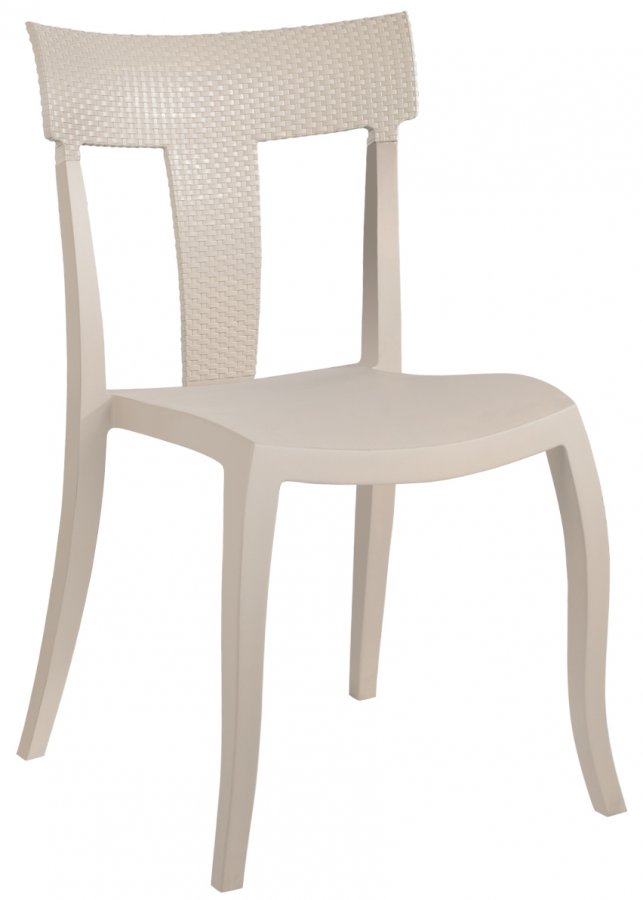 Стул пластиковый PAPATYA Toro-S Rattan песочный