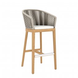 Кресло барное деревянное плетеное JANUS et Cie Heron натуральный, песочный