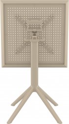 Стол пластиковый складной Sky Folding Table 60, бежевый, 600х600х740 мм