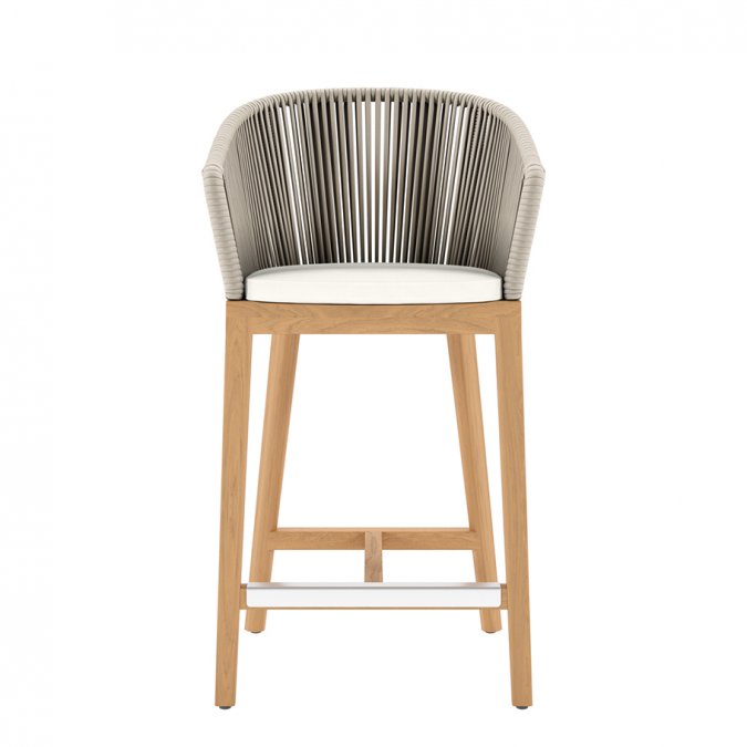 Кресло полубарное деревянное плетеное JANUS et Cie Heron натуральный, песочный
