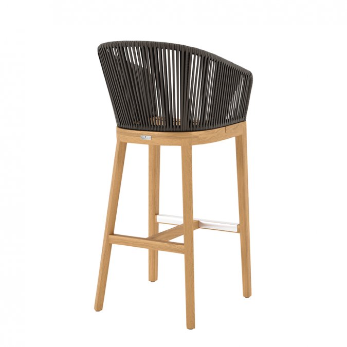 Кресло барное деревянное плетеное JANUS et Cie Heron натуральный, ореховый