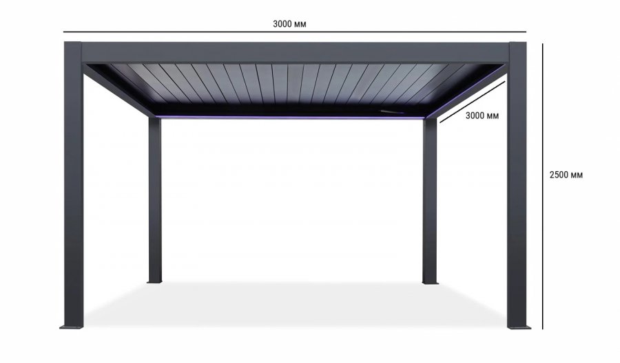 Пергола биоклиматическая 3х3 м моторизованная Tagliamento Pergola 120 Series