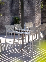Стол пластиковый обеденный Spritz + Spritz Mini, тортора, Ø605х400-765 мм