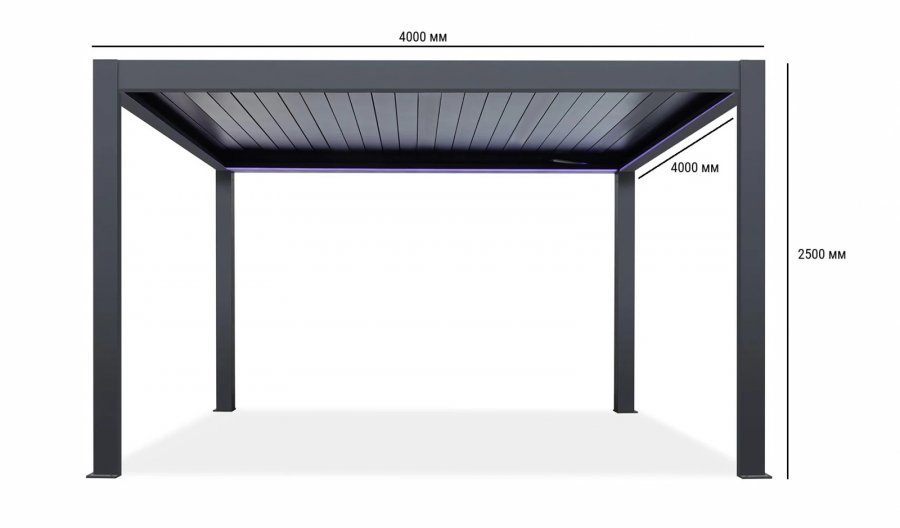 Пергола биоклиматическая 4х4 м моторизованная Tagliamento Pergola 120 Series