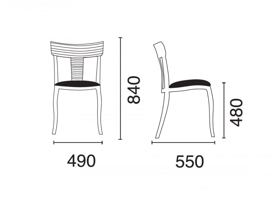 Стул пластиковый с обивкой PAPATYA Toro-S Rattan Soft