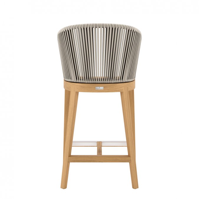 Кресло полубарное деревянное плетеное JANUS et Cie Heron натуральный, песочный