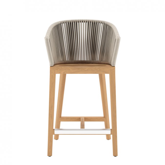 Кресло полубарное деревянное плетеное JANUS et Cie Heron натуральный, песочный