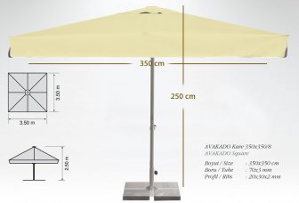 Зонт профессиональный 3.5х3.5 м Avocado