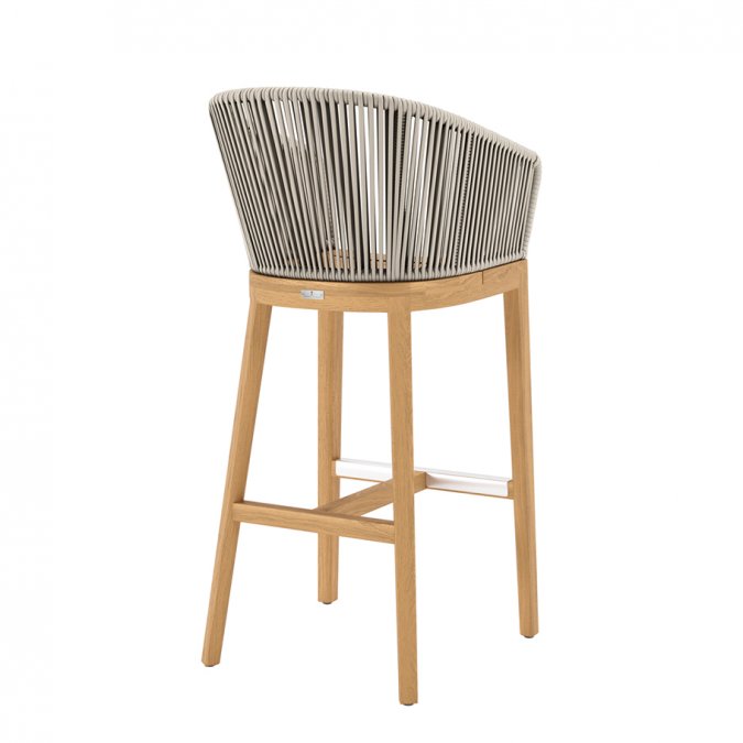 Кресло барное деревянное плетеное JANUS et Cie Heron натуральный, песочный