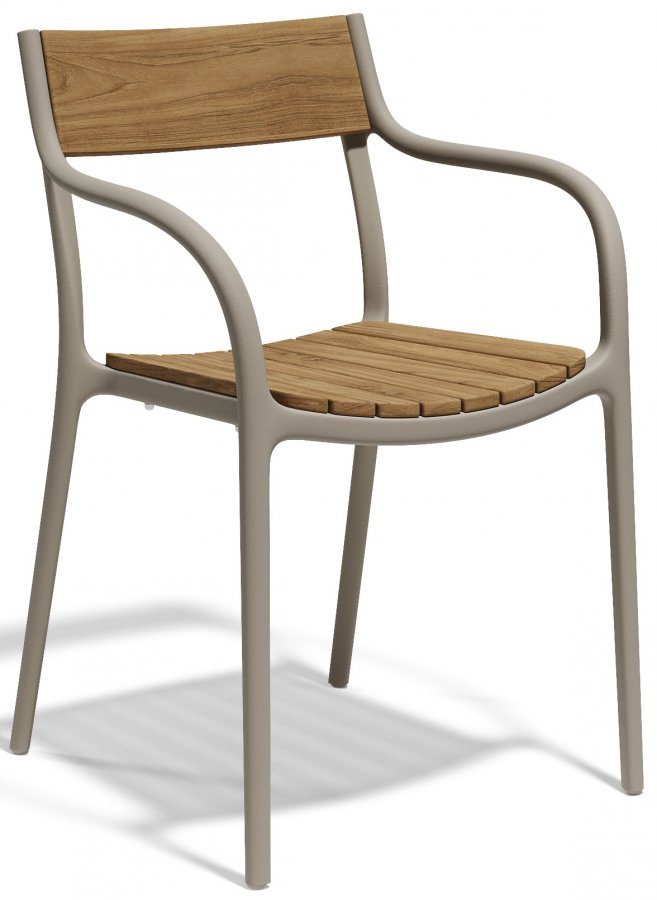 Кресло пластиковое Vondom Madison Wood тортора, деревянный