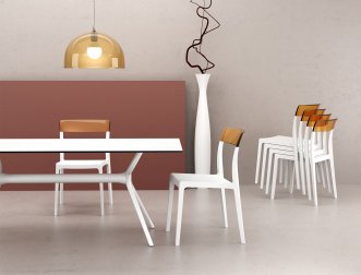 Стул пластиковый Siesta Contract Flash белый, янтарный
