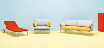 Шезлонг металлический текстиленовый Reva L
